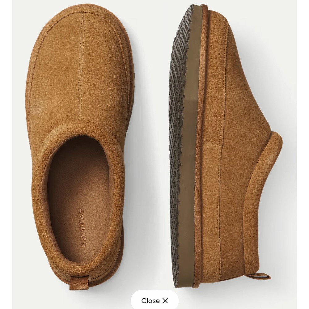 Bombas Men's Saturday Suede Slip Ons Slippers Camel Brown Sz 9 Comfort NWOB $110